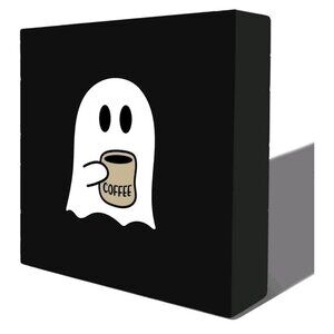 Halloween Ghost Coffee Wooden Box Sign, Cute Spooky Home Decor, Table Desk Shelf
